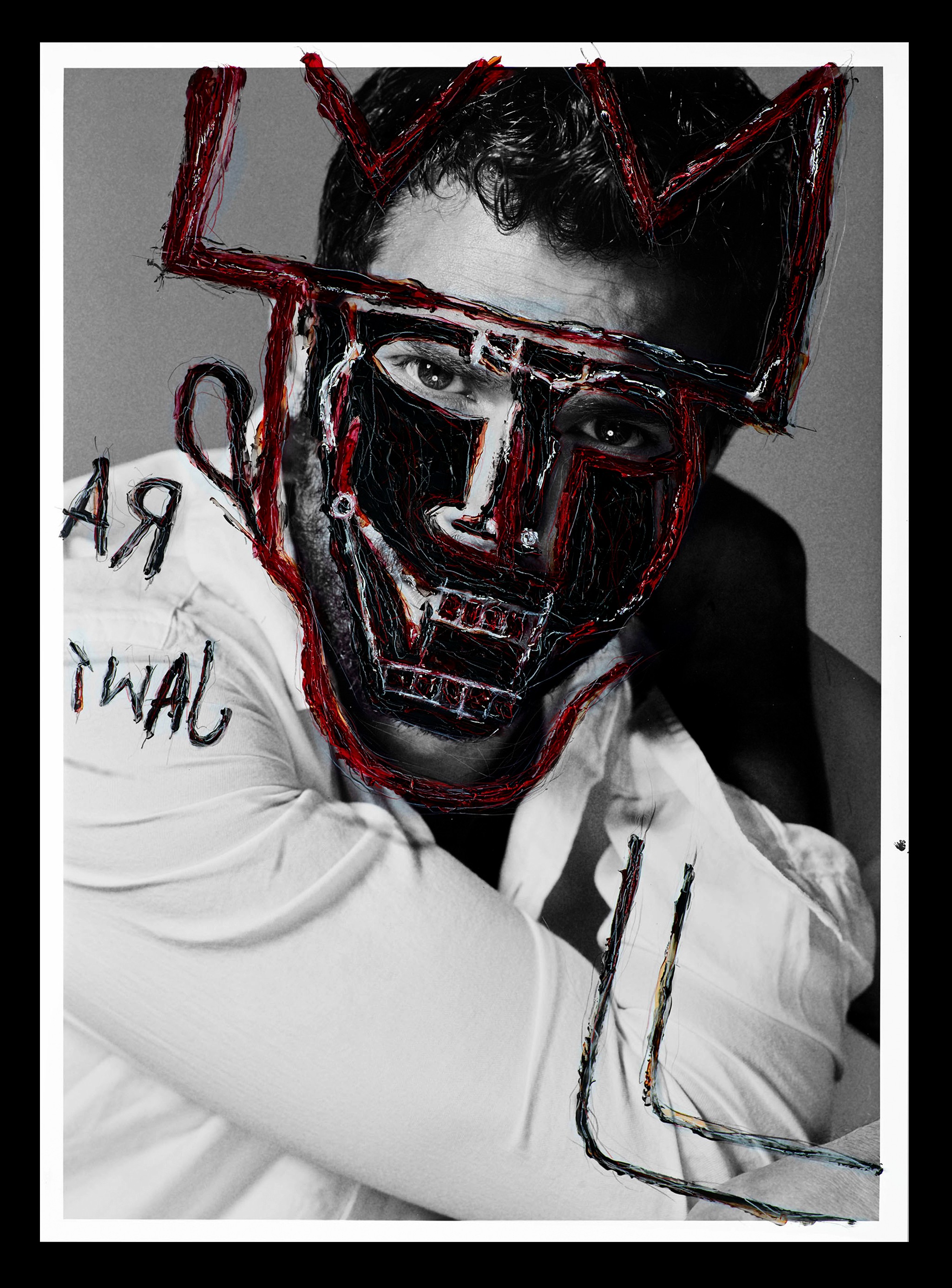 Hunter & Gatti, Jamie Dornan, B&W Portrait intervened by the artists Hunter & Gatti, Jamie Dornan, B&W Portrait intervened by the artists