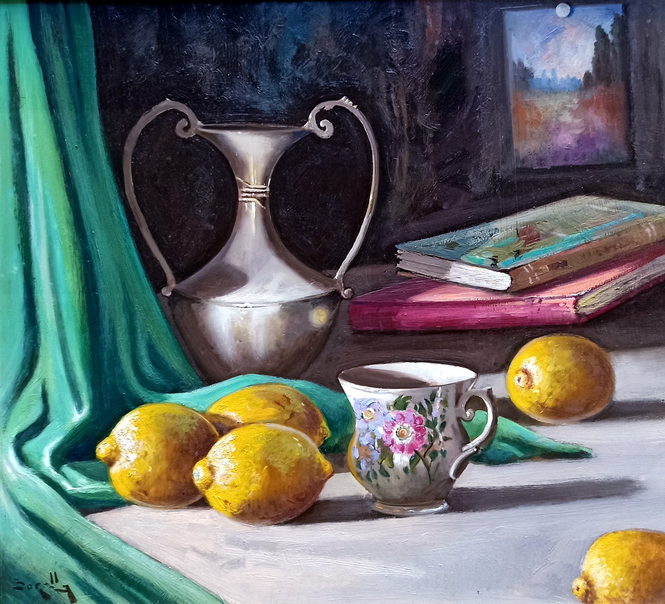 Andrea Borella, The porcelain cup - Italian painting still life Andrea Borella, The porcelain cup - Italian painting still life