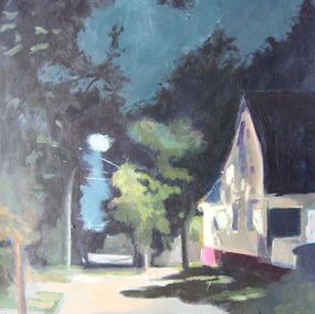 Gemälde, Landscape at Night, Painting, Acrylic on Paper, Anyck Alvarez Kerloch