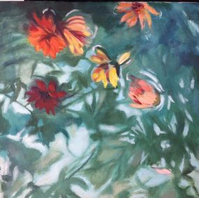 Painting, Reflection With Flowers, Anyck Alvarez Kerloch