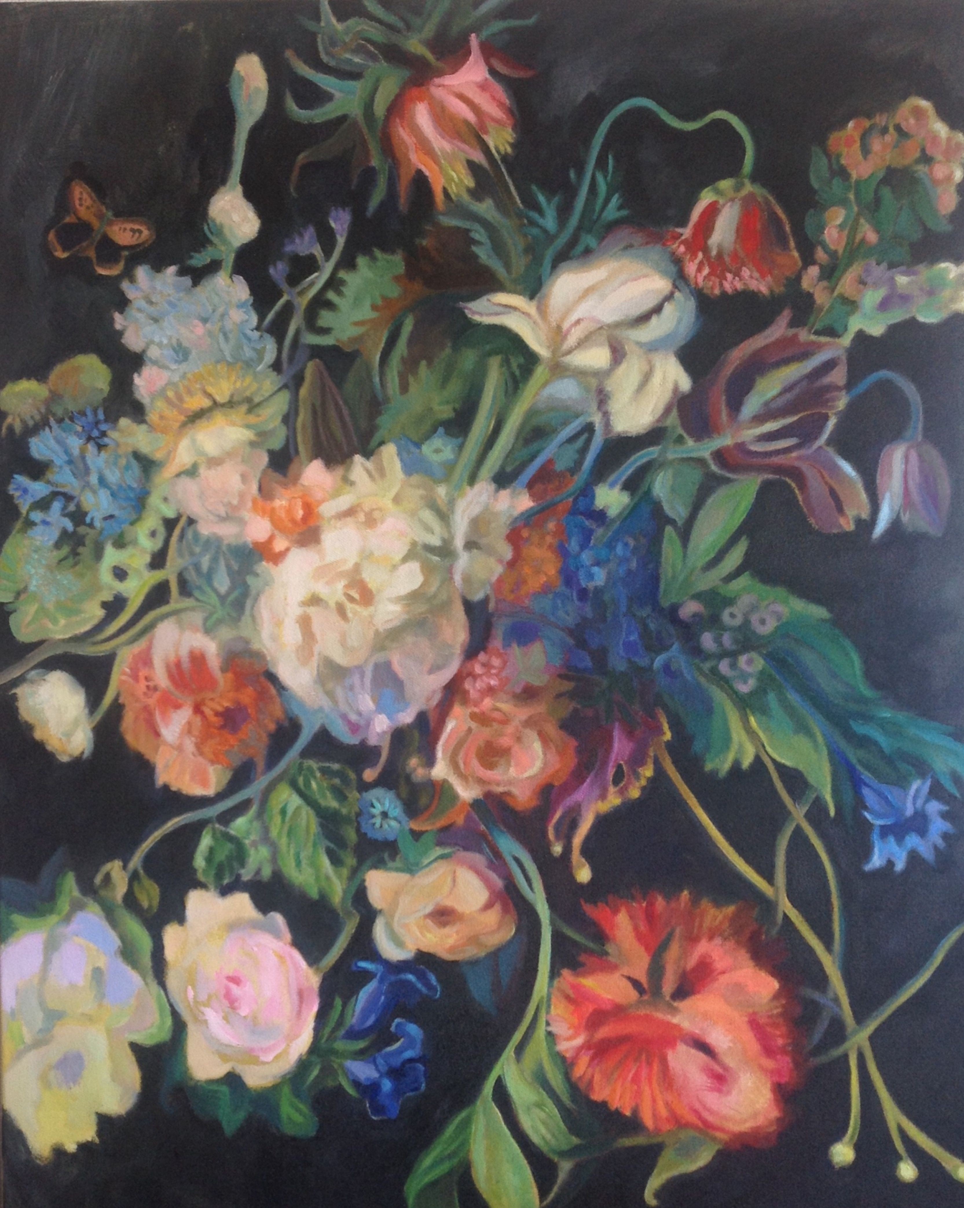 Anyck Alvarez Kerloch, Flowers on Black Anyck Alvarez Kerloch, Flowers on Black