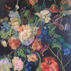 Gemälde, Flowers on Black, Anyck Alvarez Kerloch
