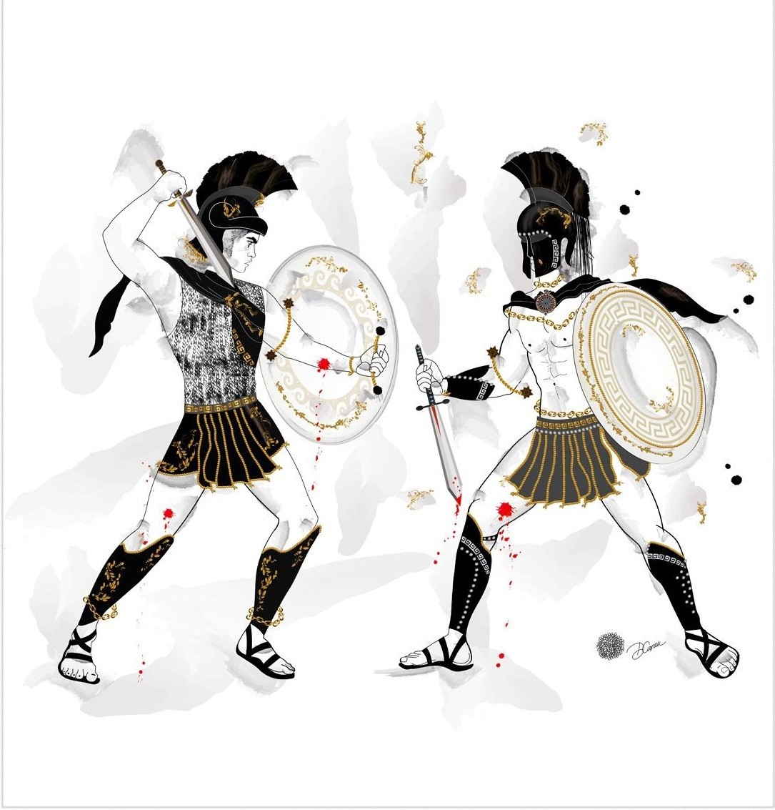 Artemisia Fine Art, Achilles assailed Hector - Troy - Epic - Mytology Artemisia Fine Art, Achilles assailed Hector - Troy - Epic - Mytology