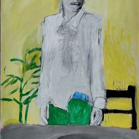 Peinture, Man in white shirt, Barbara Kroll
