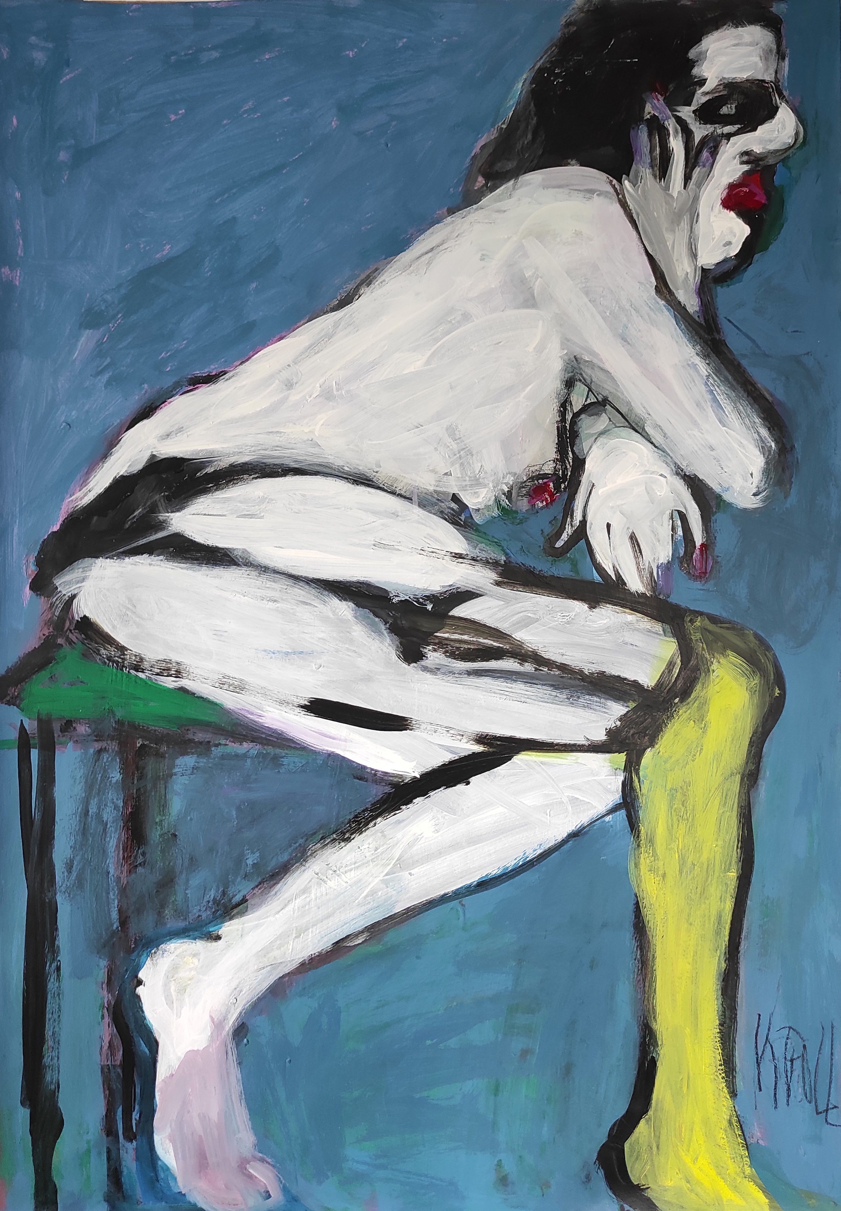 Barbara Kroll, Woman with yellow stocking Barbara Kroll, Woman with yellow stocking