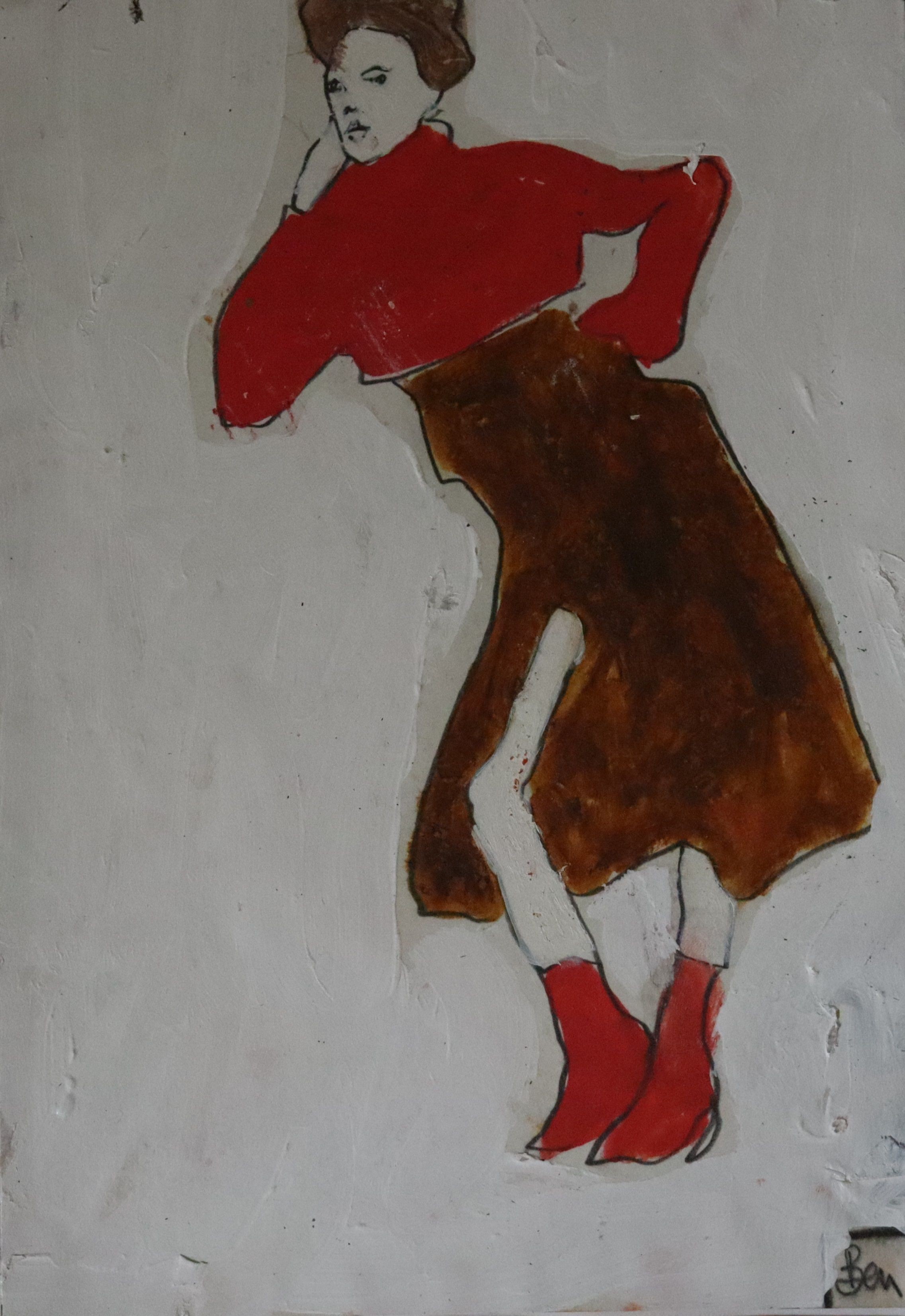 Benjamin Carrivick, Woman leaning red Benjamin Carrivick, Woman leaning red