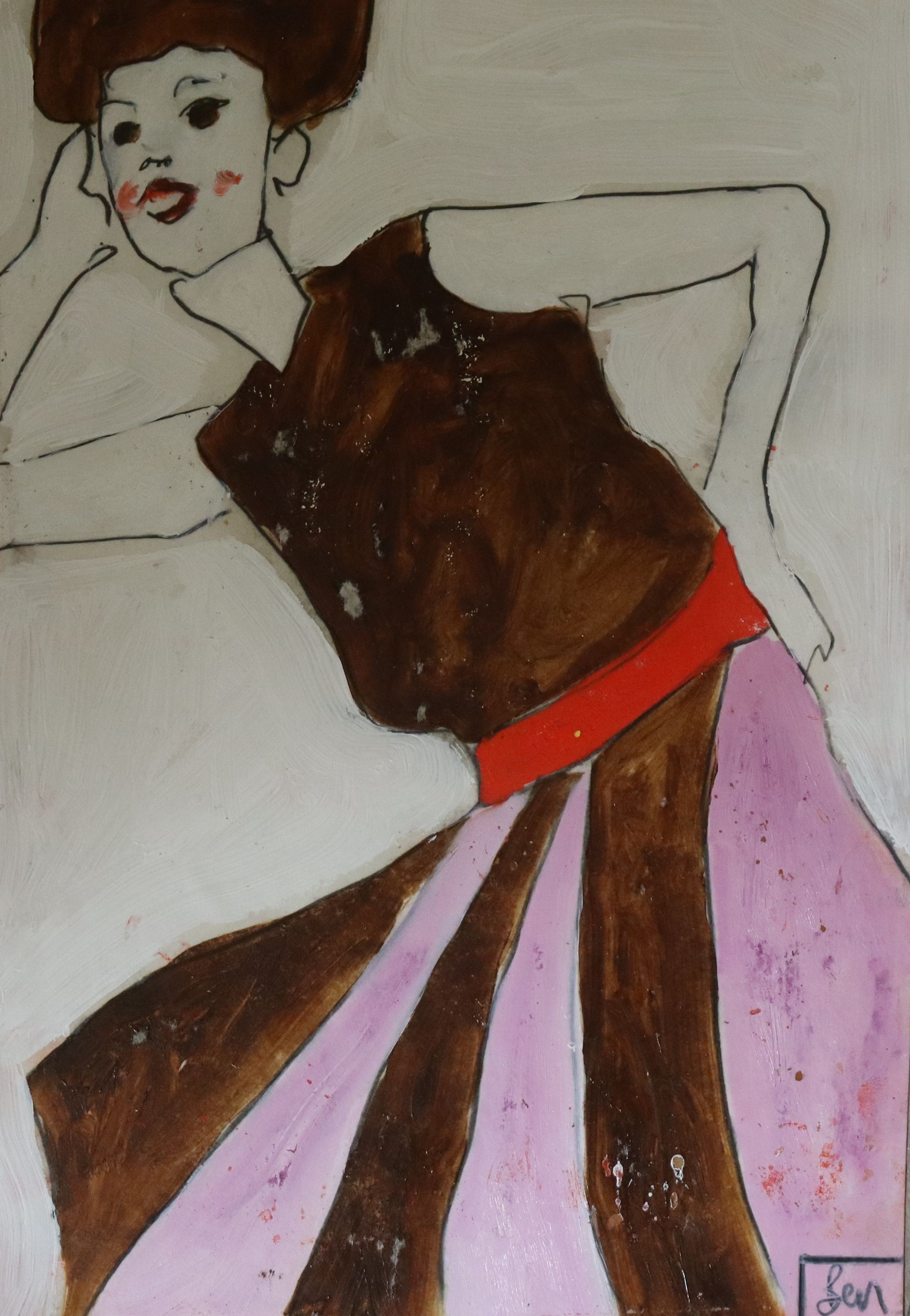 Benjamin Carrivick, Purple brown dress Benjamin Carrivick, Purple brown dress