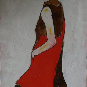 Gemälde, Long red and brown dress, Benjamin Carrivick