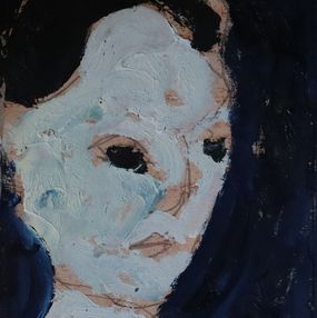 Gemälde, Abstract portrait blue, Benjamin Carrivick