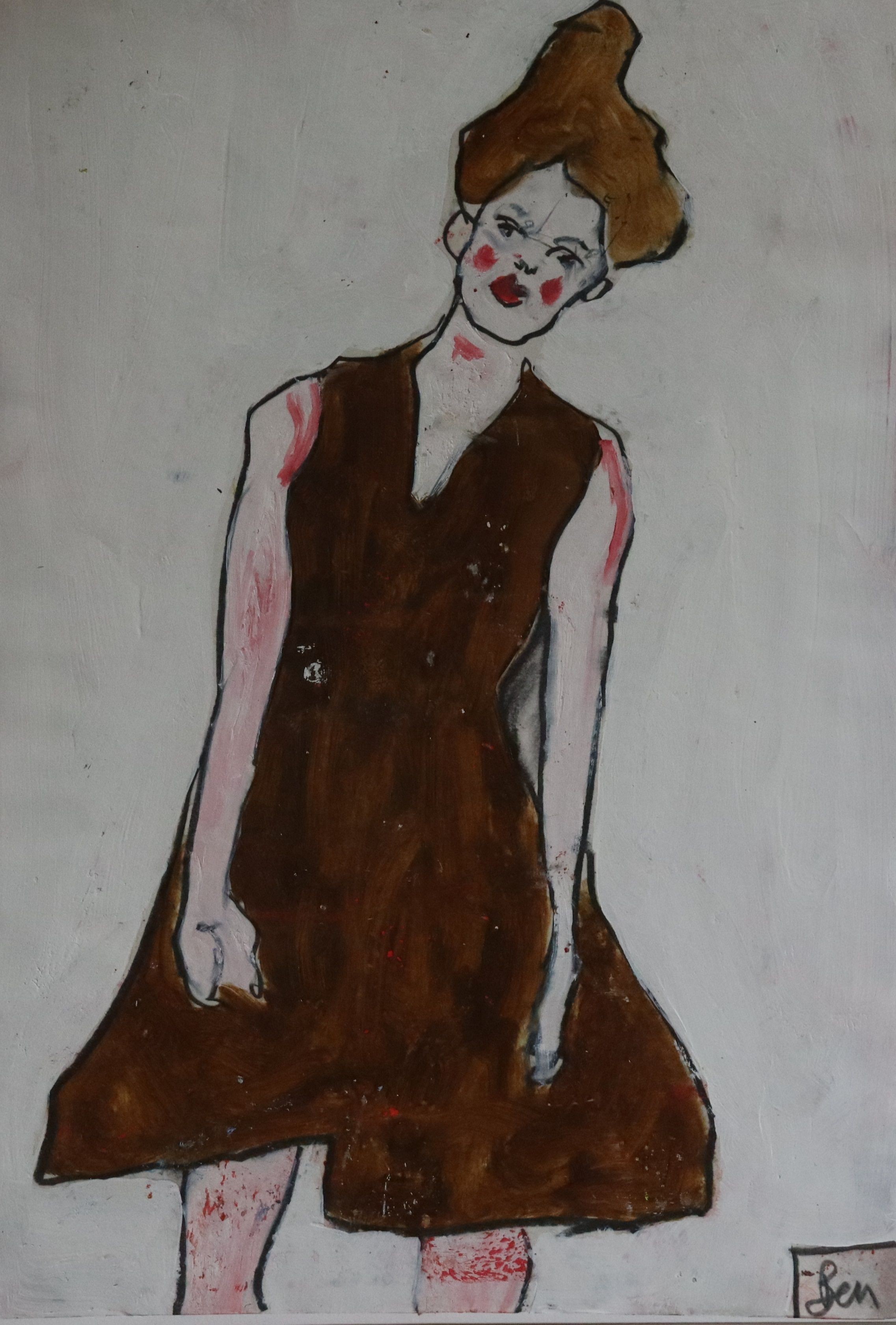 Benjamin Carrivick, Long brown dress Benjamin Carrivick, Long brown dress