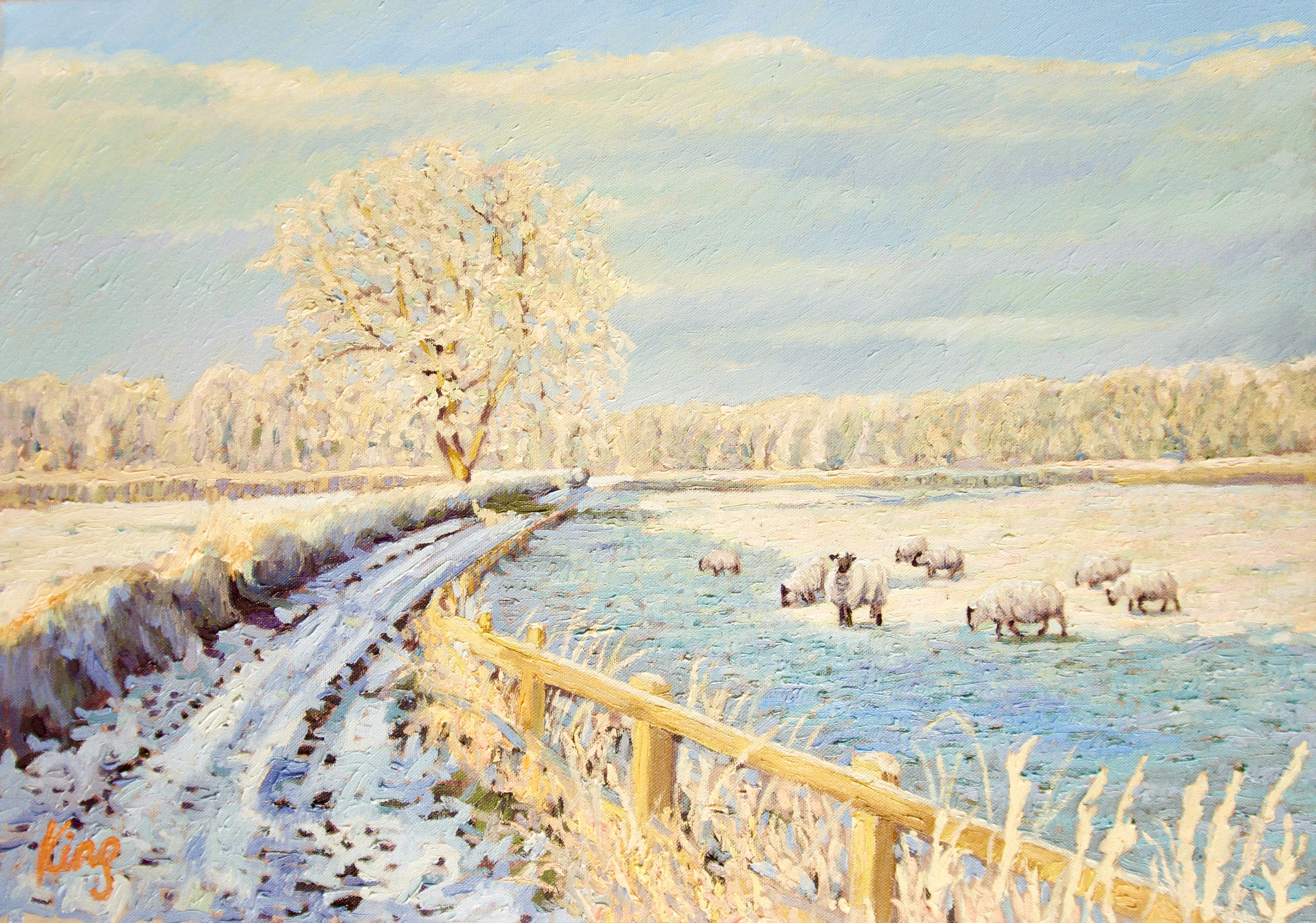 Brian King, Winter Landscape with Sheep Brian King, Winter Landscape with Sheep