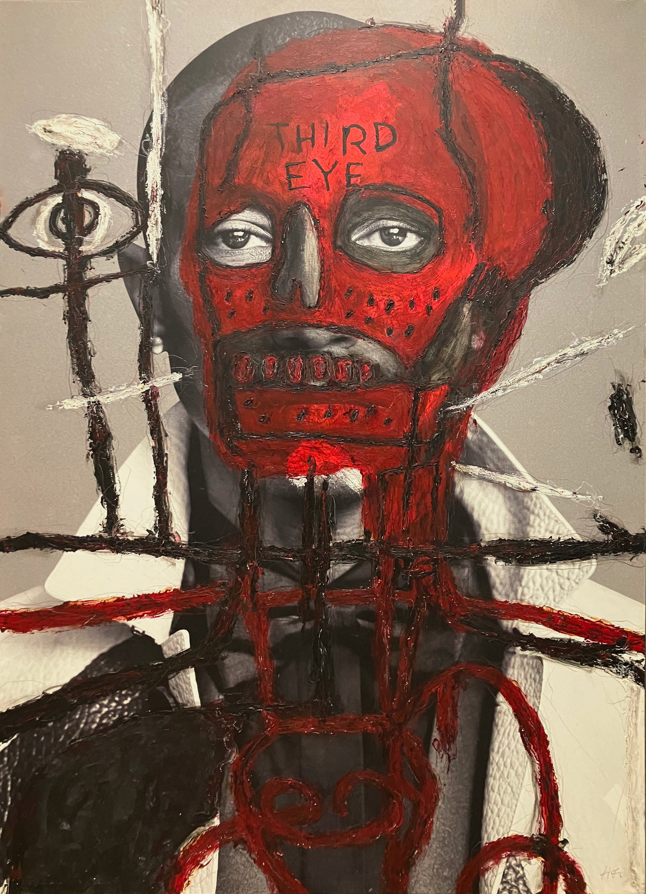 Hunter & Gatti, Pharrell Williams, Third Eye, Photography on canvas Intervened by the artists Hunter & Gatti, Pharrell Williams, Third Eye, Photography on canvas Intervened by the artists