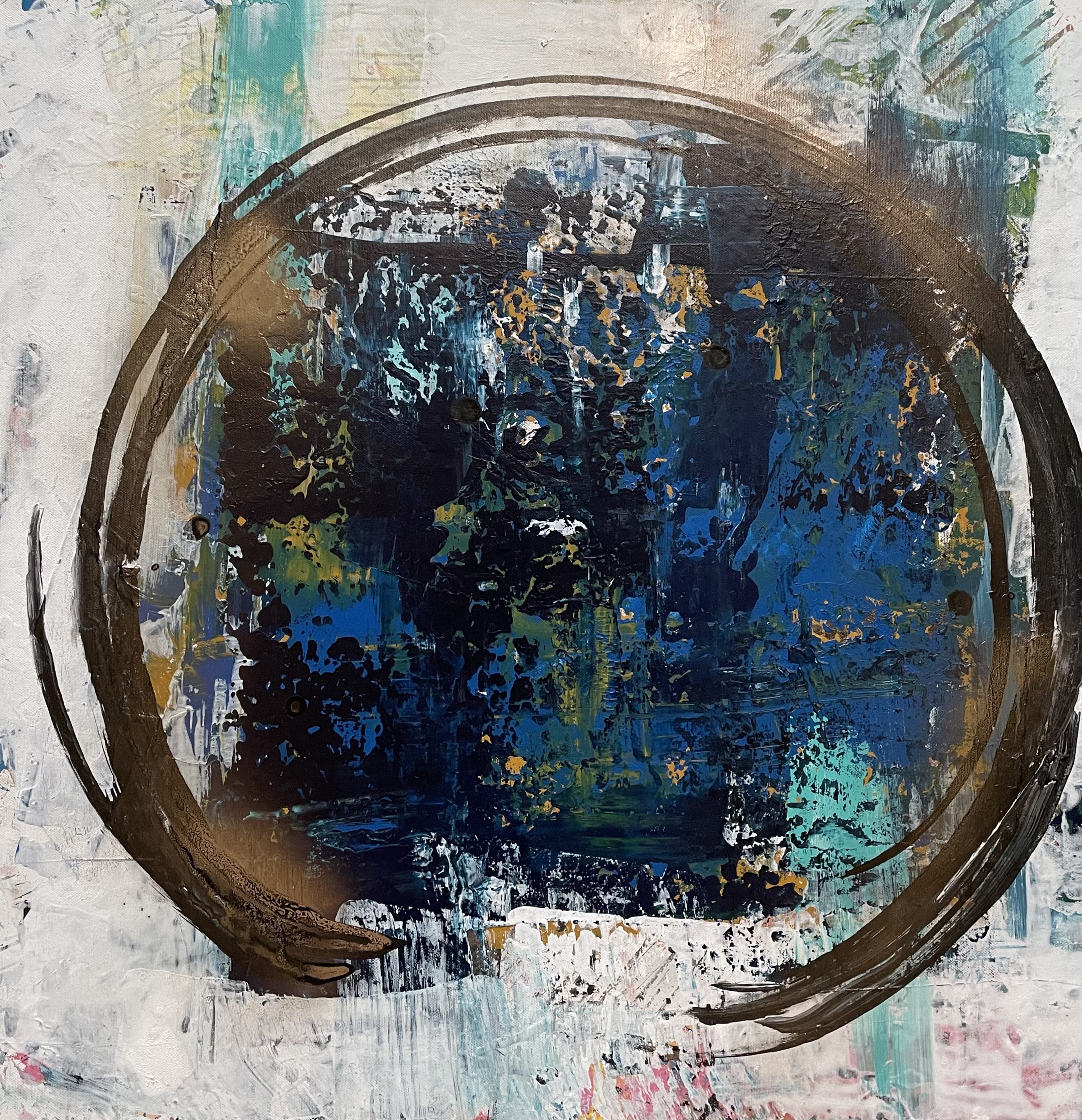Tiny de Bruin, Golden enso in blue Tiny de Bruin, Golden enso in blue