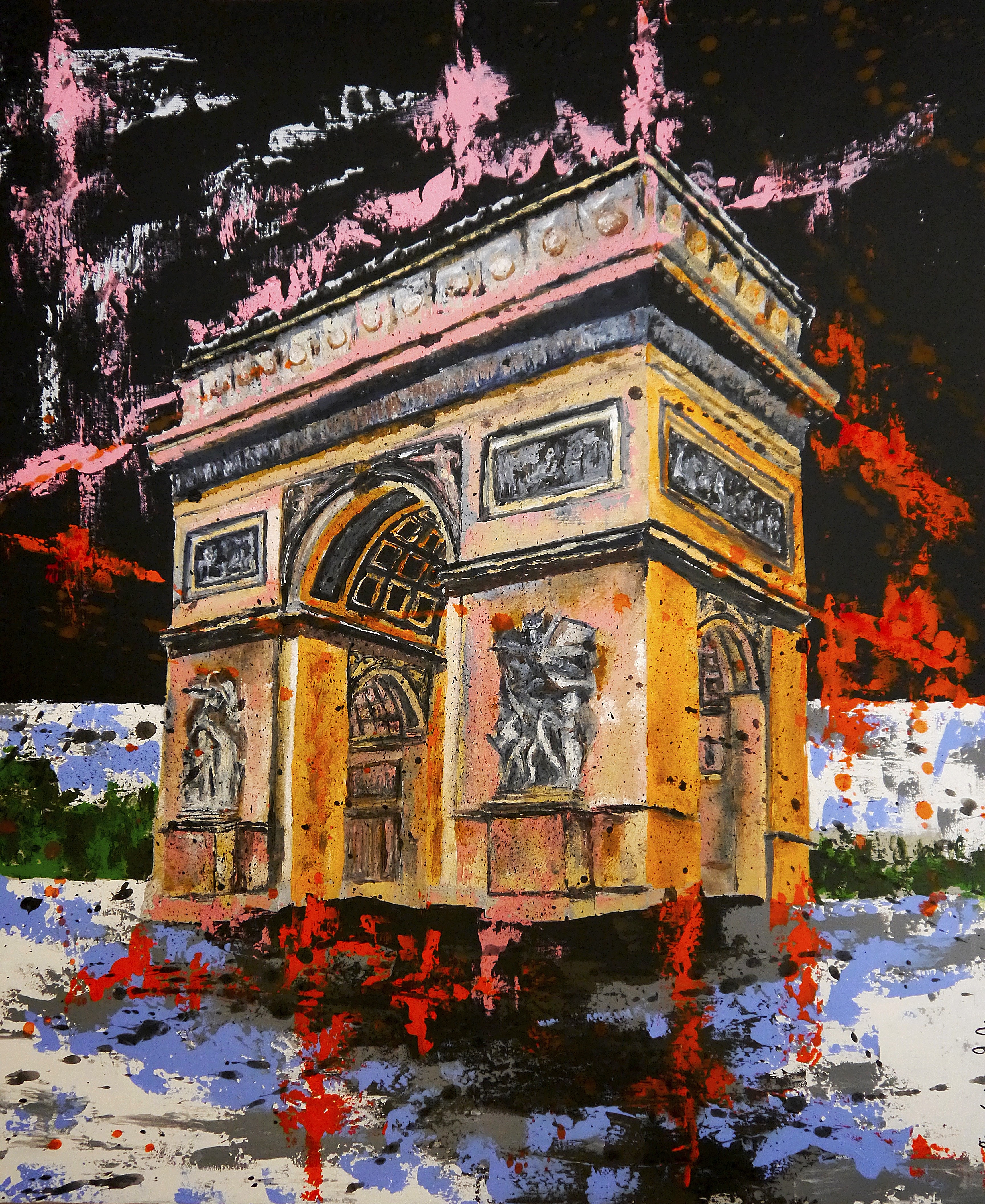 Bazévian Delacapucinière, Triumphal Arch Starwars - Paris - French school oil painting 21th - Basel Bazévian Delacapucinière, Triumphal Arch Starwars - Paris - French school oil painting 21th - Basel