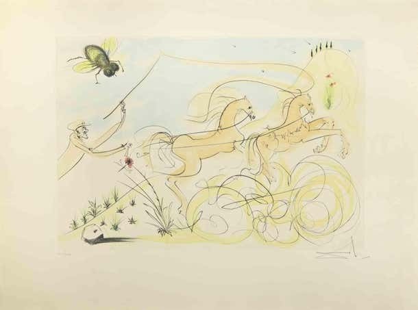 Salvador Dali, The Coach and the Flies Salvador Dali, The Coach and the Flies