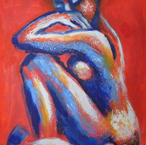 Painting, Orange nude - Profile, Carmen Tyrrell
