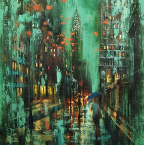 Gemälde, Toward Lexington Avenue on rainy day, Chin H Shin