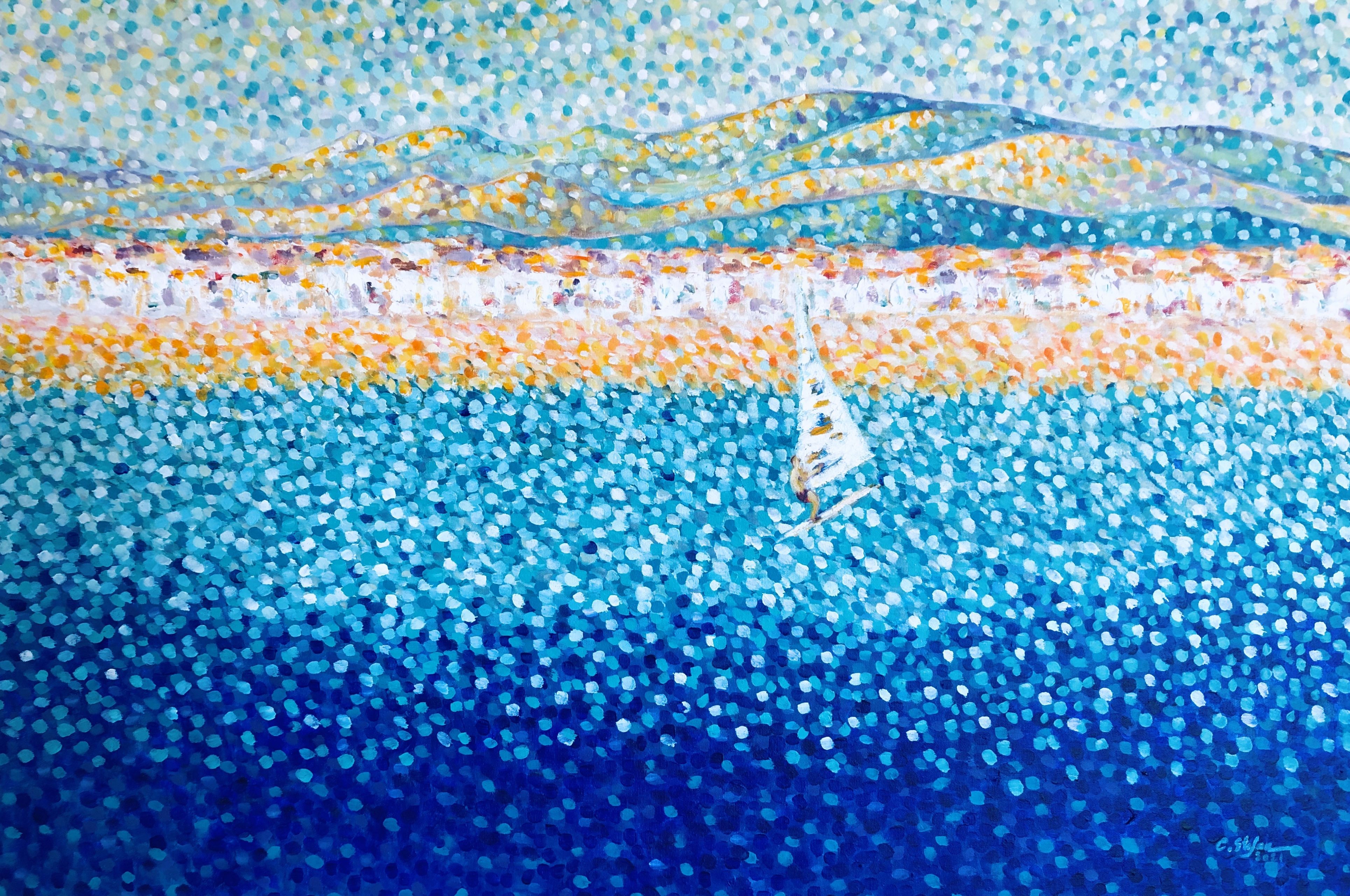 Cristina Stefan, Altafulla, Spain - Seascape with Sailboarder Cristina Stefan, Altafulla, Spain - Seascape with Sailboarder