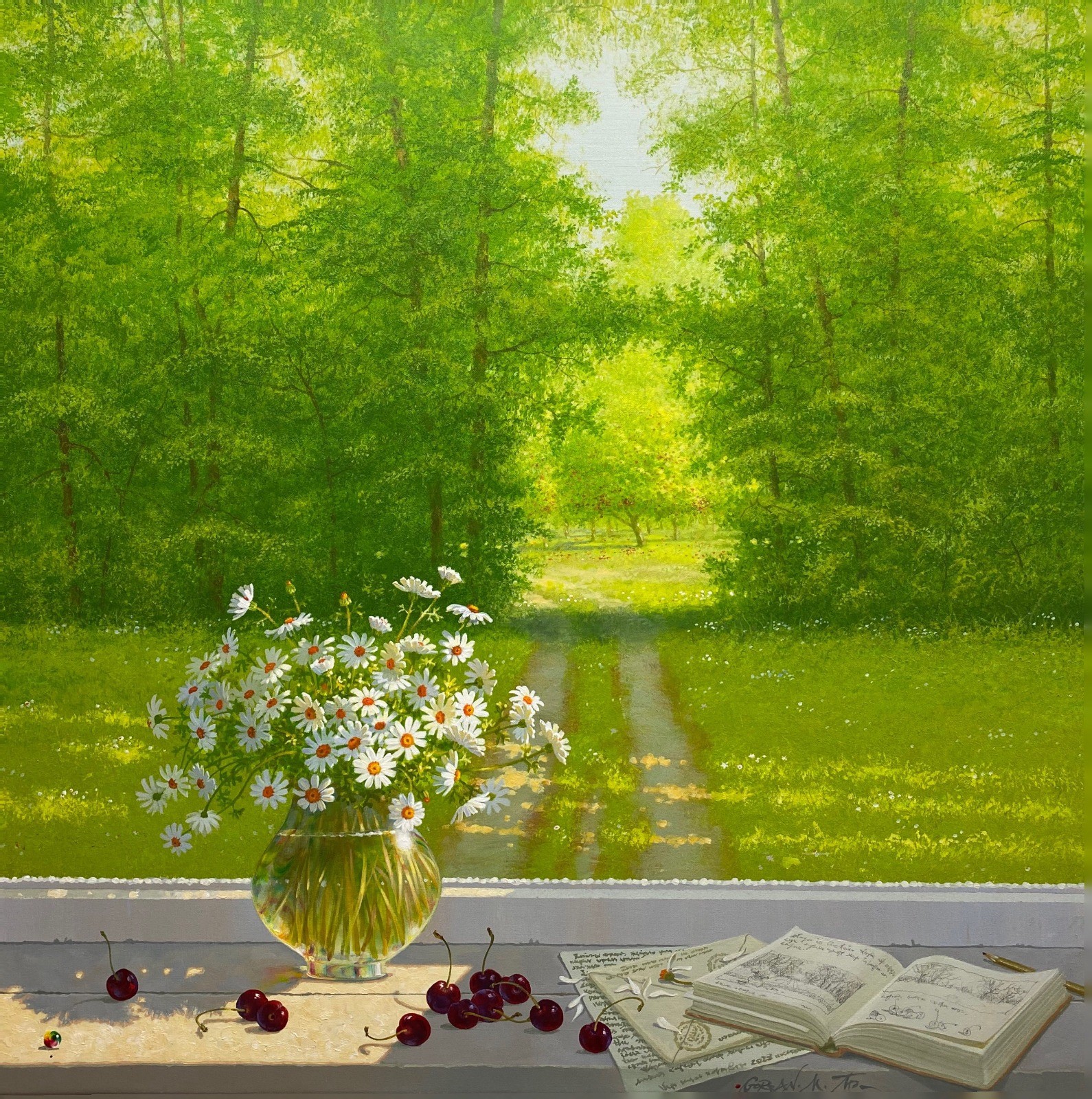 Michael Gorban, White Flowers on Window Sill Michael Gorban, White Flowers on Window Sill