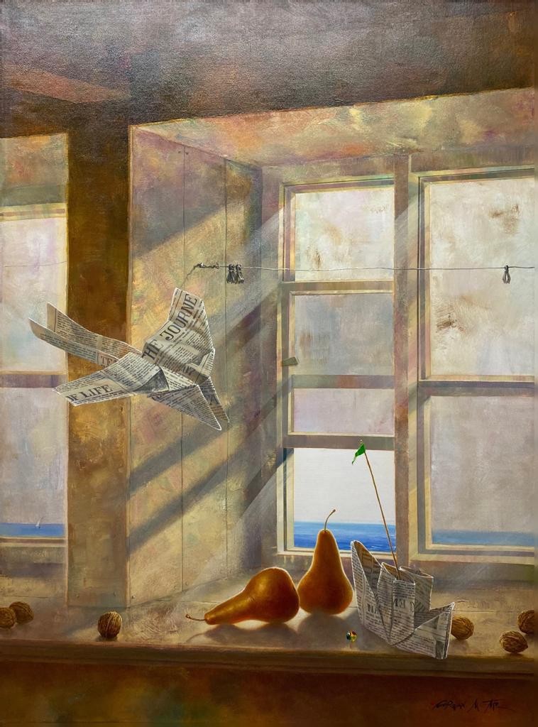 Michael Gorban, Paper Boat on Window Sill Michael Gorban, Paper Boat on Window Sill