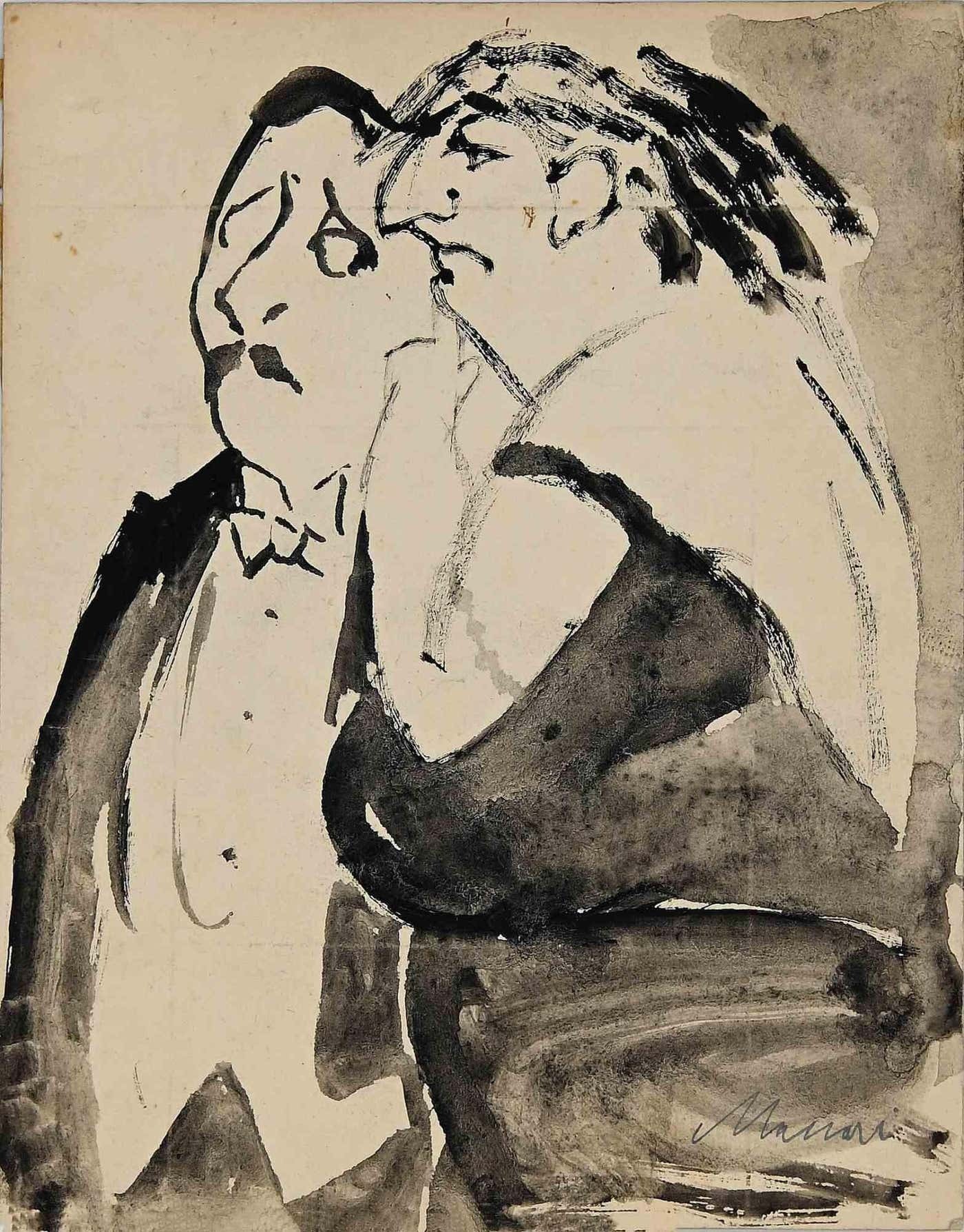 Mino Maccari, Couple at Party Mino Maccari, Couple at Party
