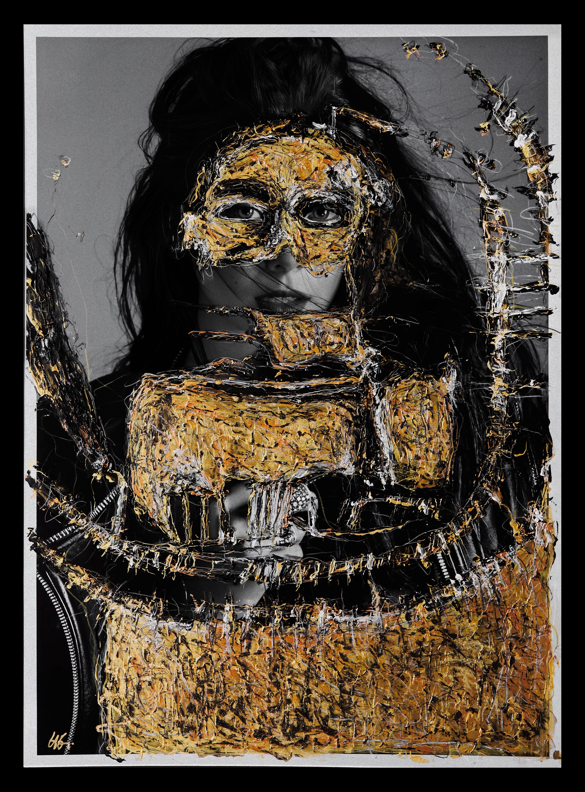 Hunter & Gatti, Elizabeth Olsen. Portrait intervened by the artists. Hunter & Gatti, Elizabeth Olsen. Portrait intervened by the artists.