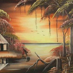 Painting, Exotic landscape, Kabemba Situna WA