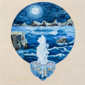 Painting, Chilled moonscape de la série paysages en difficulté / Struggling landscapes, Holly King