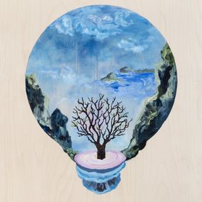 Painting, Delicate balance de la série paysages en difficulté / Struggling landscapes, Holly King