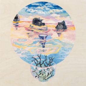 Painting, Rising levels de la série paysages en difficulté / Struggling landscapes, Holly King