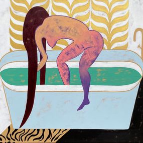 Gemälde, She baths, Diana Rosa