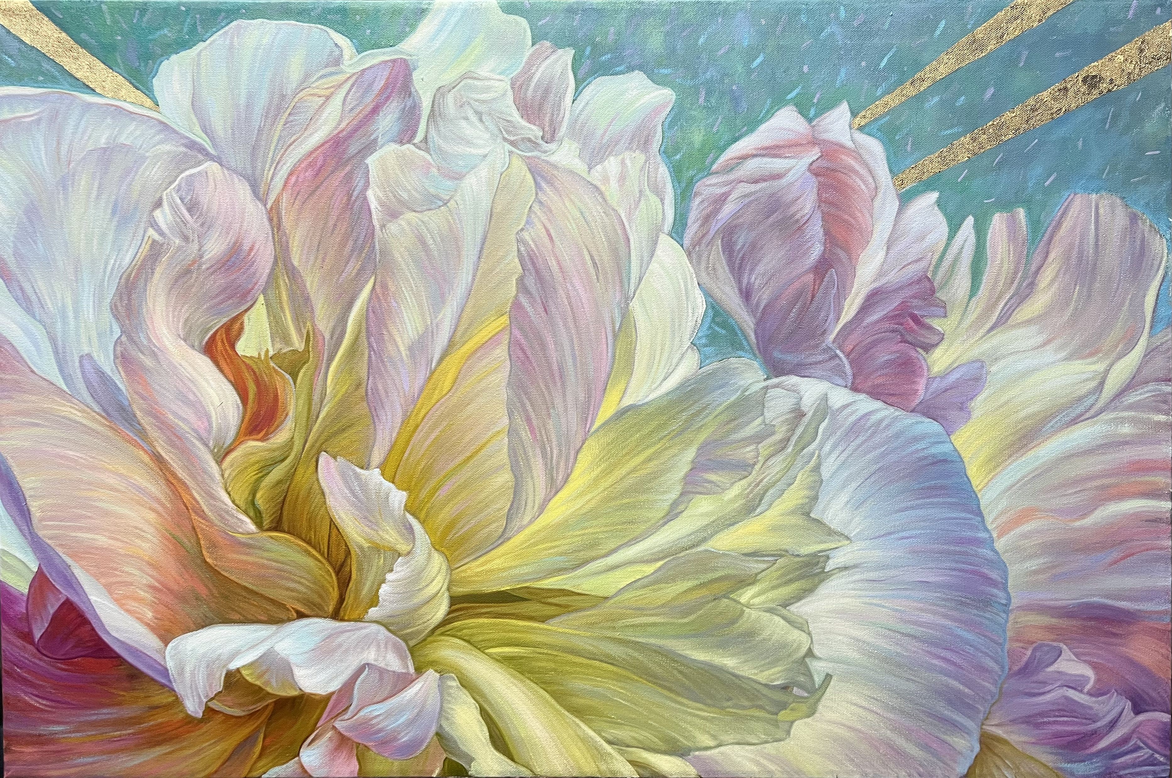Elena Podmarkova, Flowers with gold rays Elena Podmarkova, Flowers with gold rays