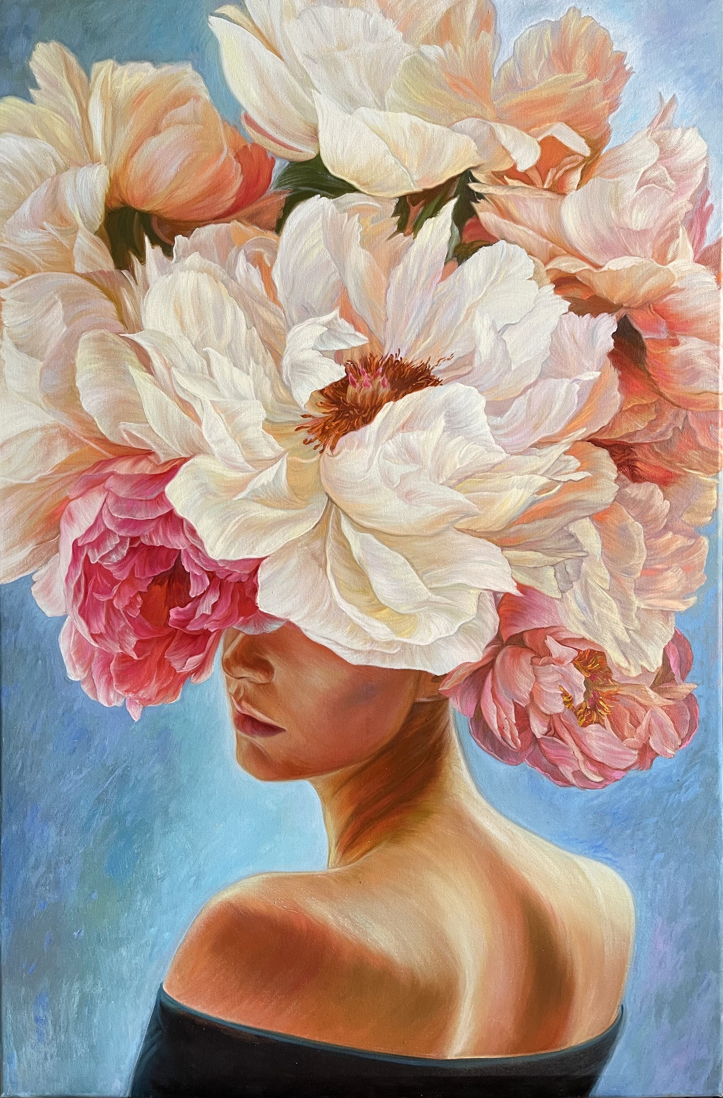 Elena Podmarkova, Portrait with flowers 2 Elena Podmarkova, Portrait with flowers 2