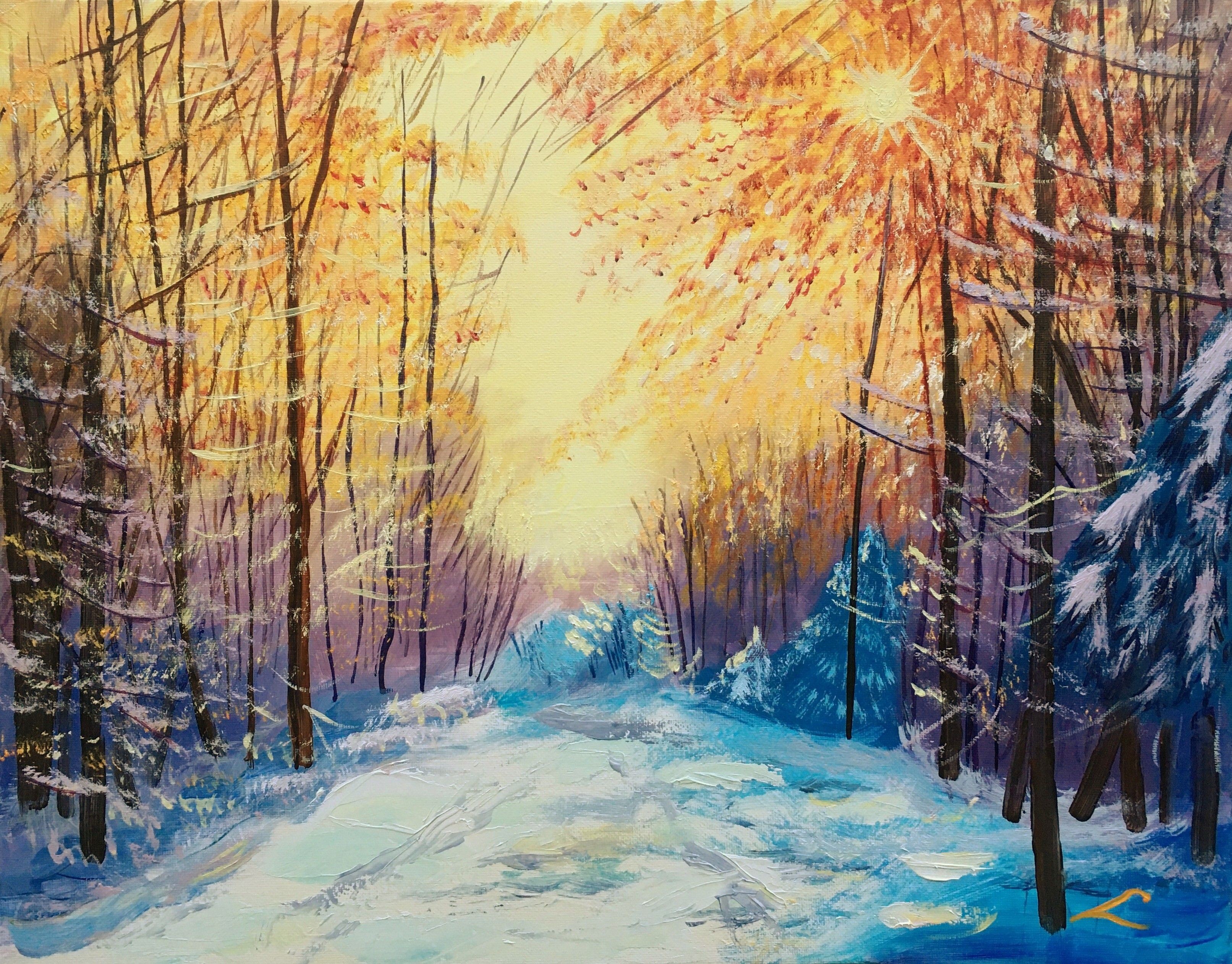 Elena Sokolova, Winter forest sunrise Elena Sokolova, Winter forest sunrise