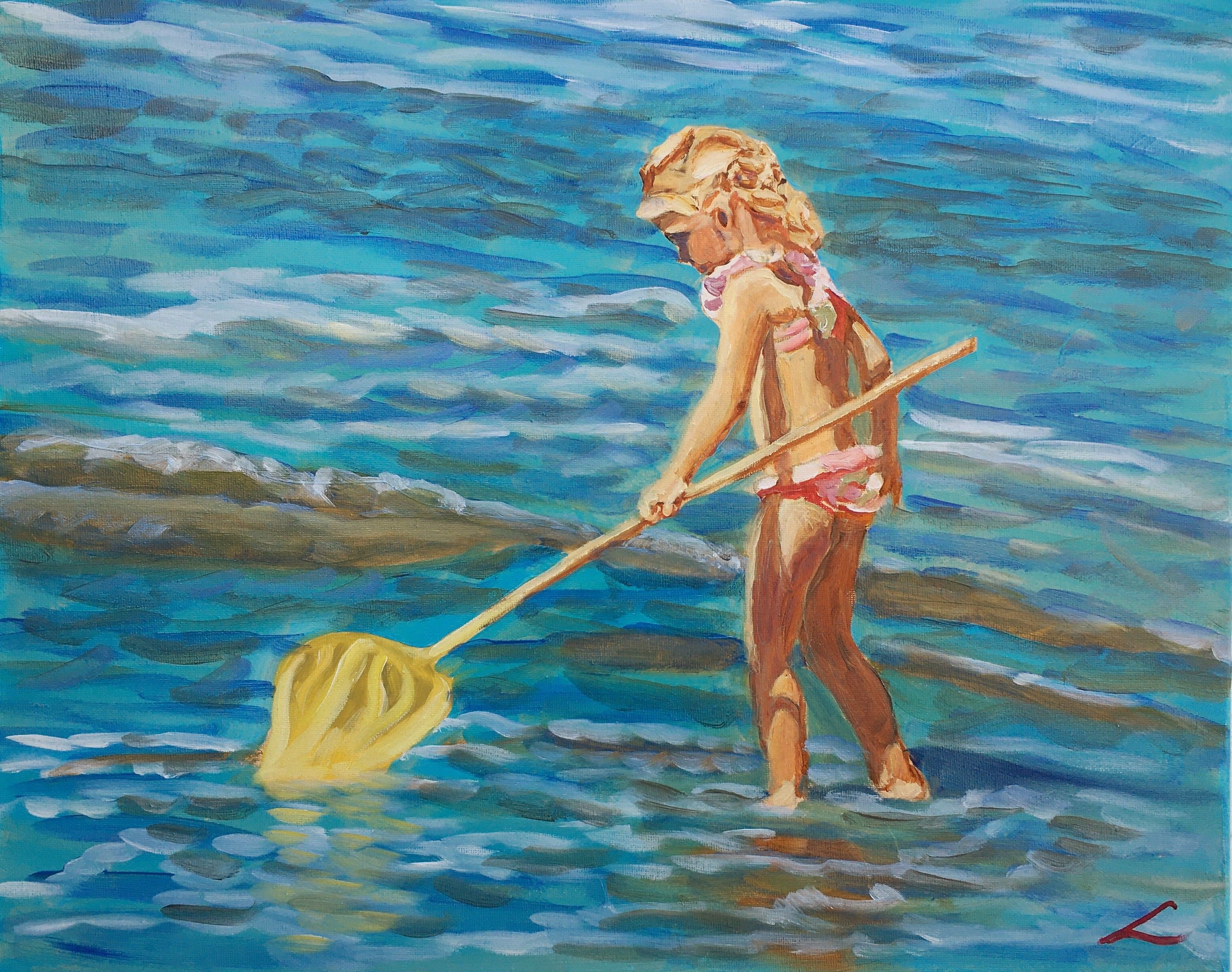 Elena Sokolova, Girl with a fishing net Elena Sokolova, Girl with a fishing net