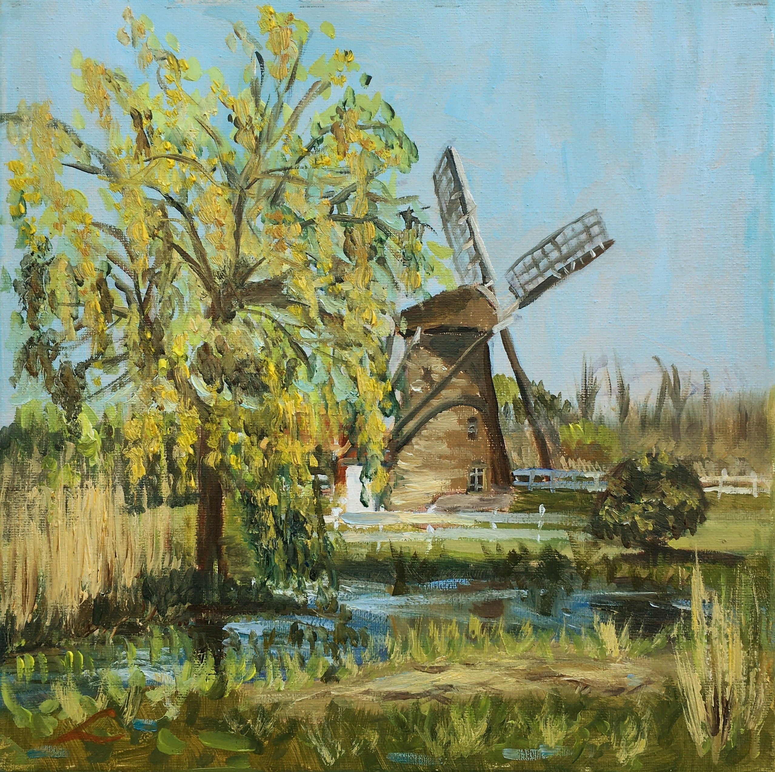 Elena Sokolova, Spring windmill in Maasluis Elena Sokolova, Spring windmill in Maasluis
