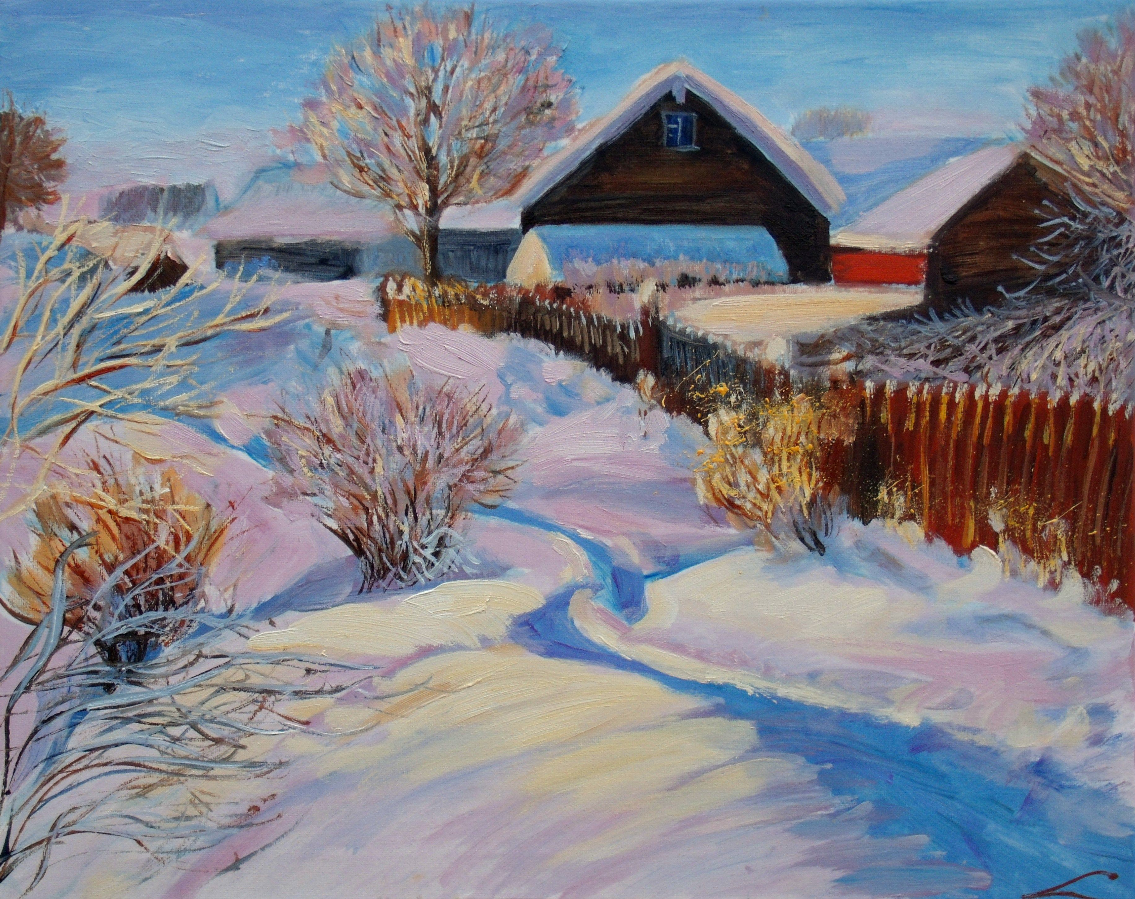 Elena Sokolova, Winter village Elena Sokolova, Winter village