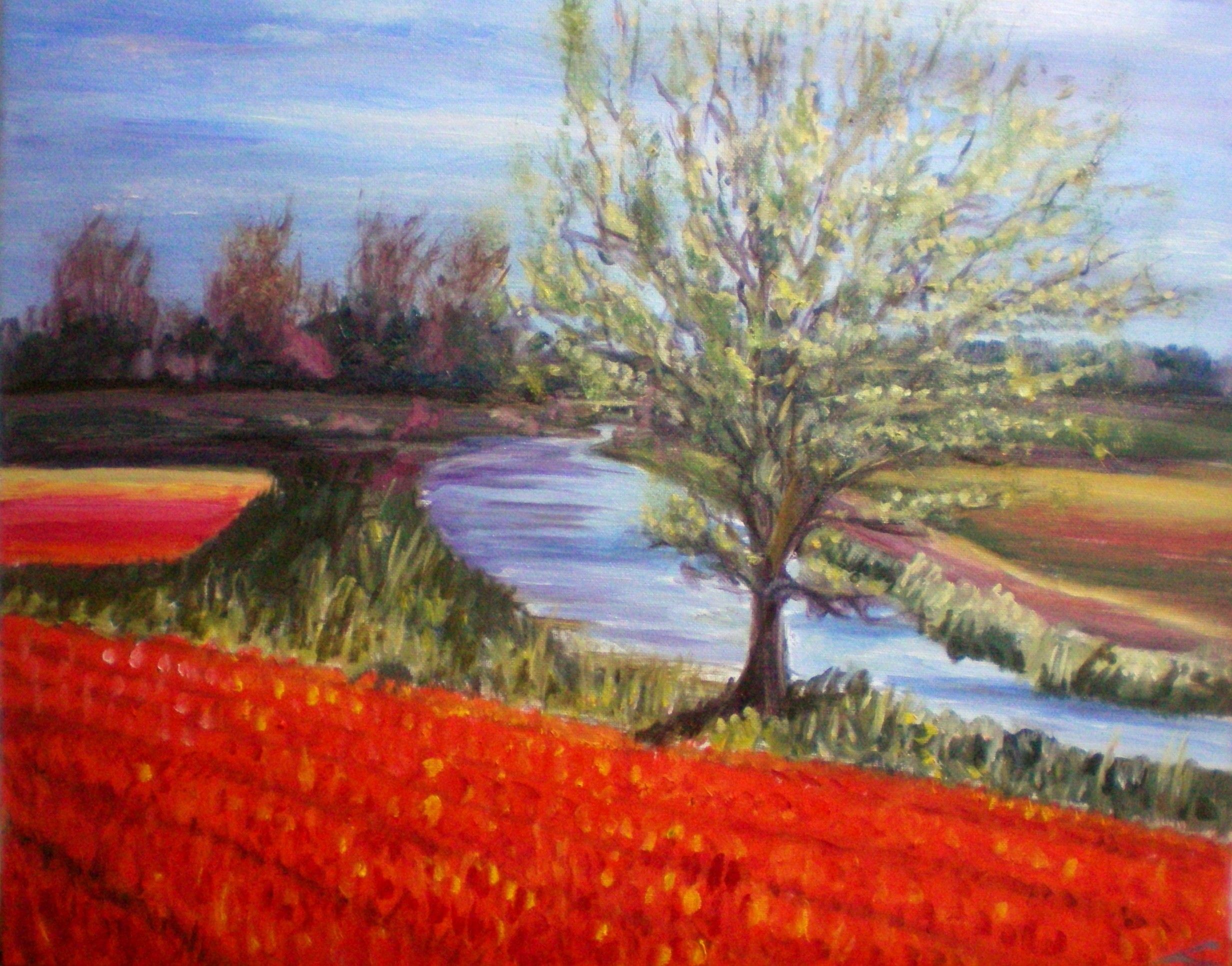Elena Sokolova, Spring in Holland, tree at the channel. Elena Sokolova, Spring in Holland, tree at the channel.