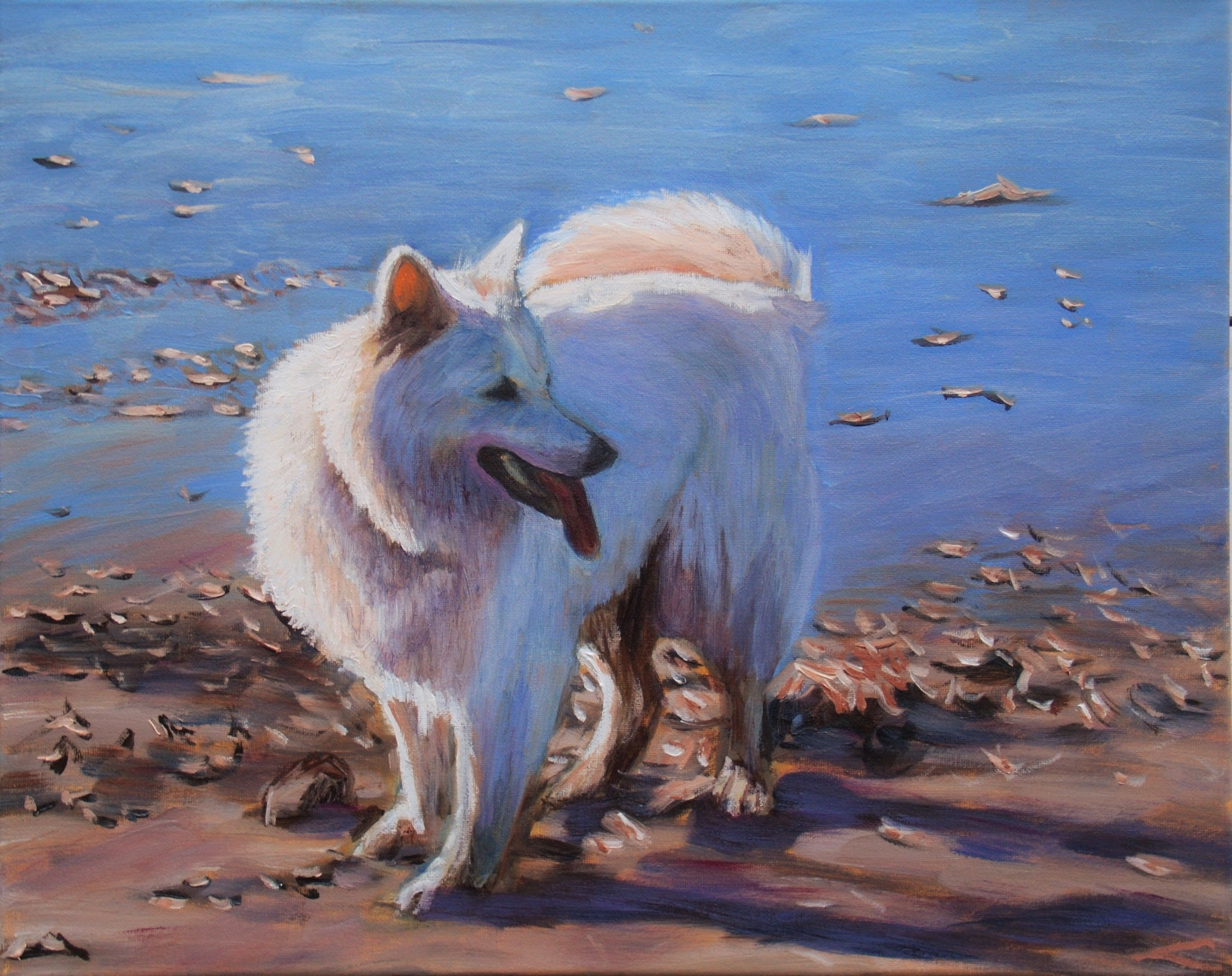 Elena Sokolova, Dog at the sea Elena Sokolova, Dog at the sea