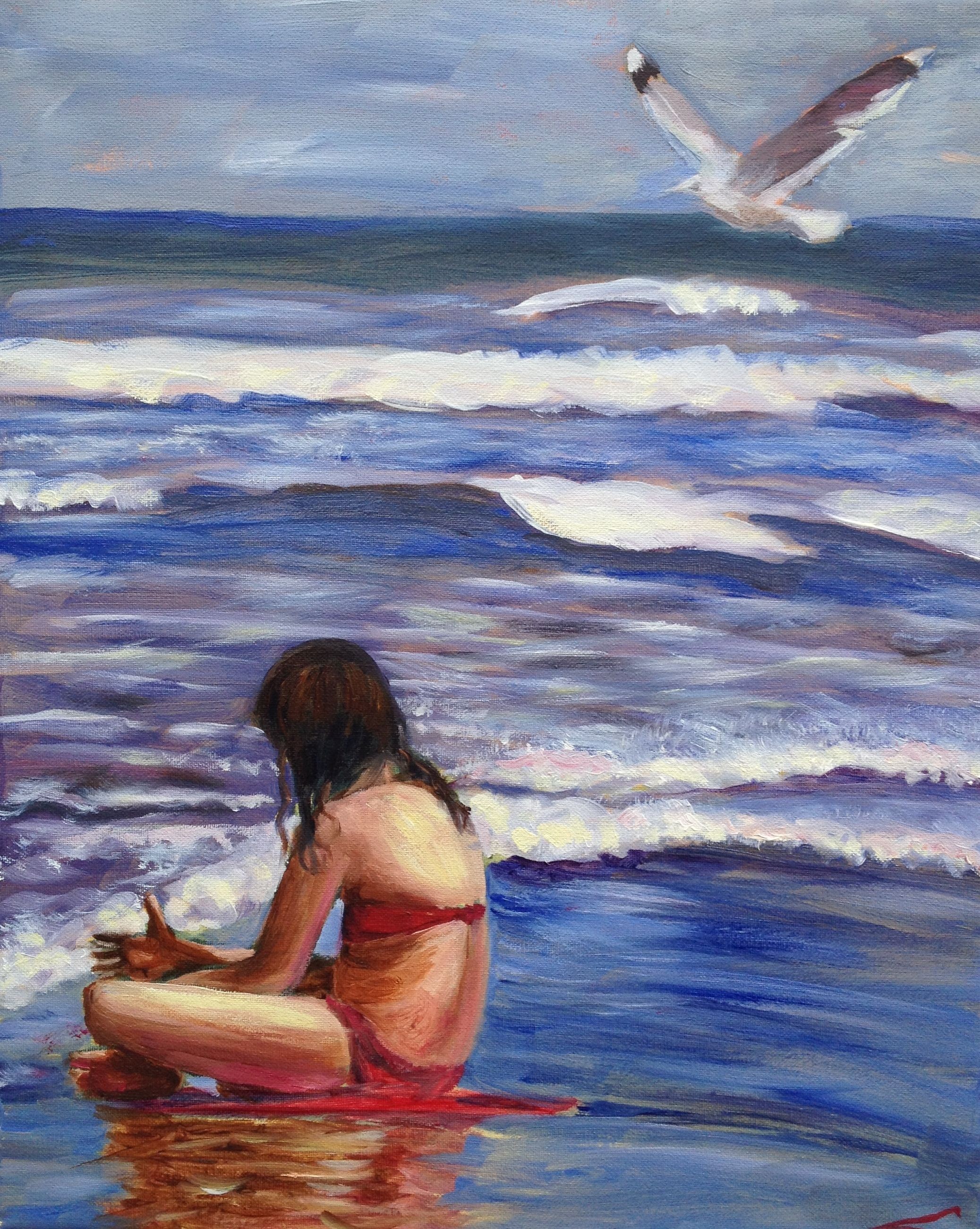 Elena Sokolova, Girl and a seagull Elena Sokolova, Girl and a seagull