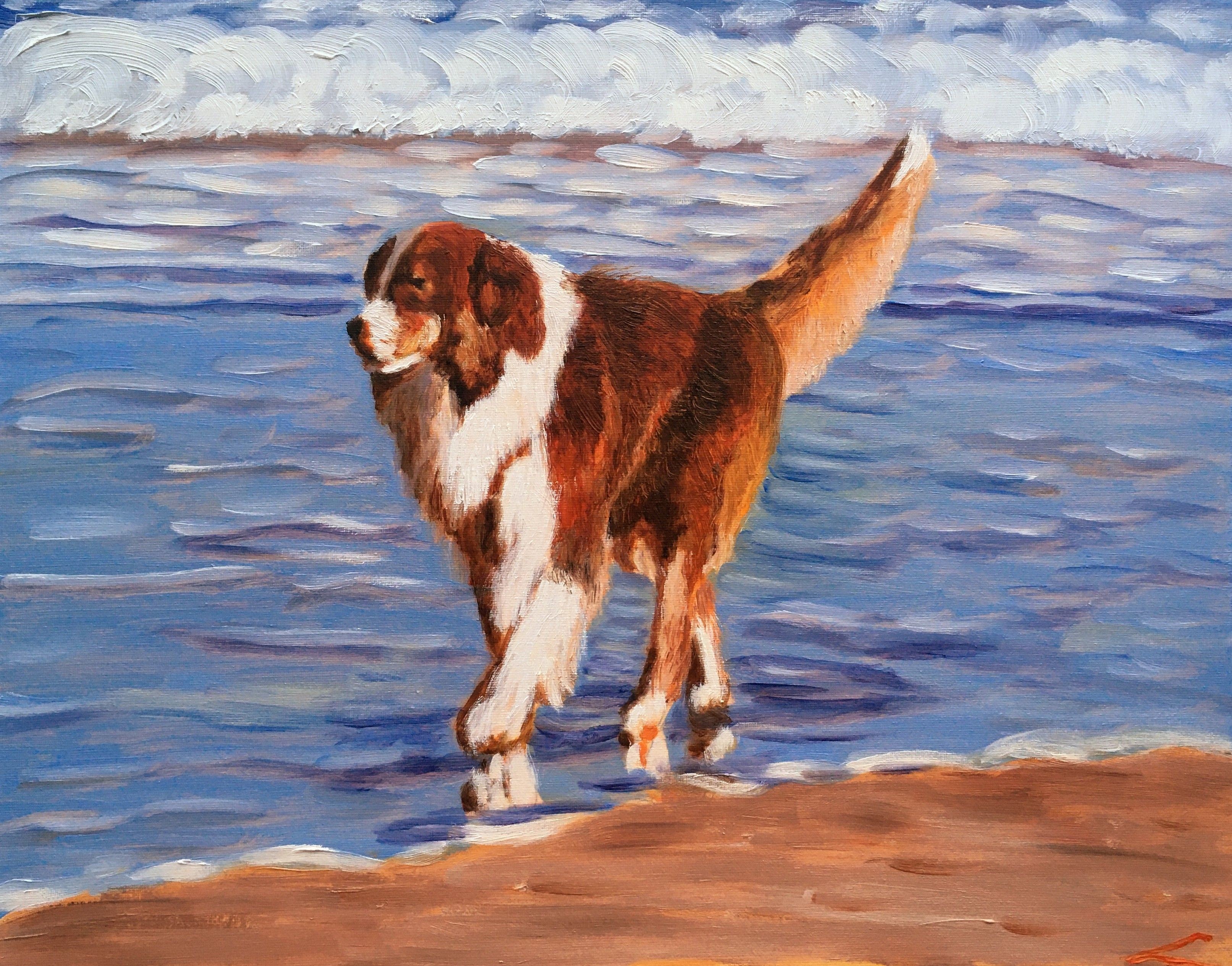 Elena Sokolova, Dog at the sea Elena Sokolova, Dog at the sea