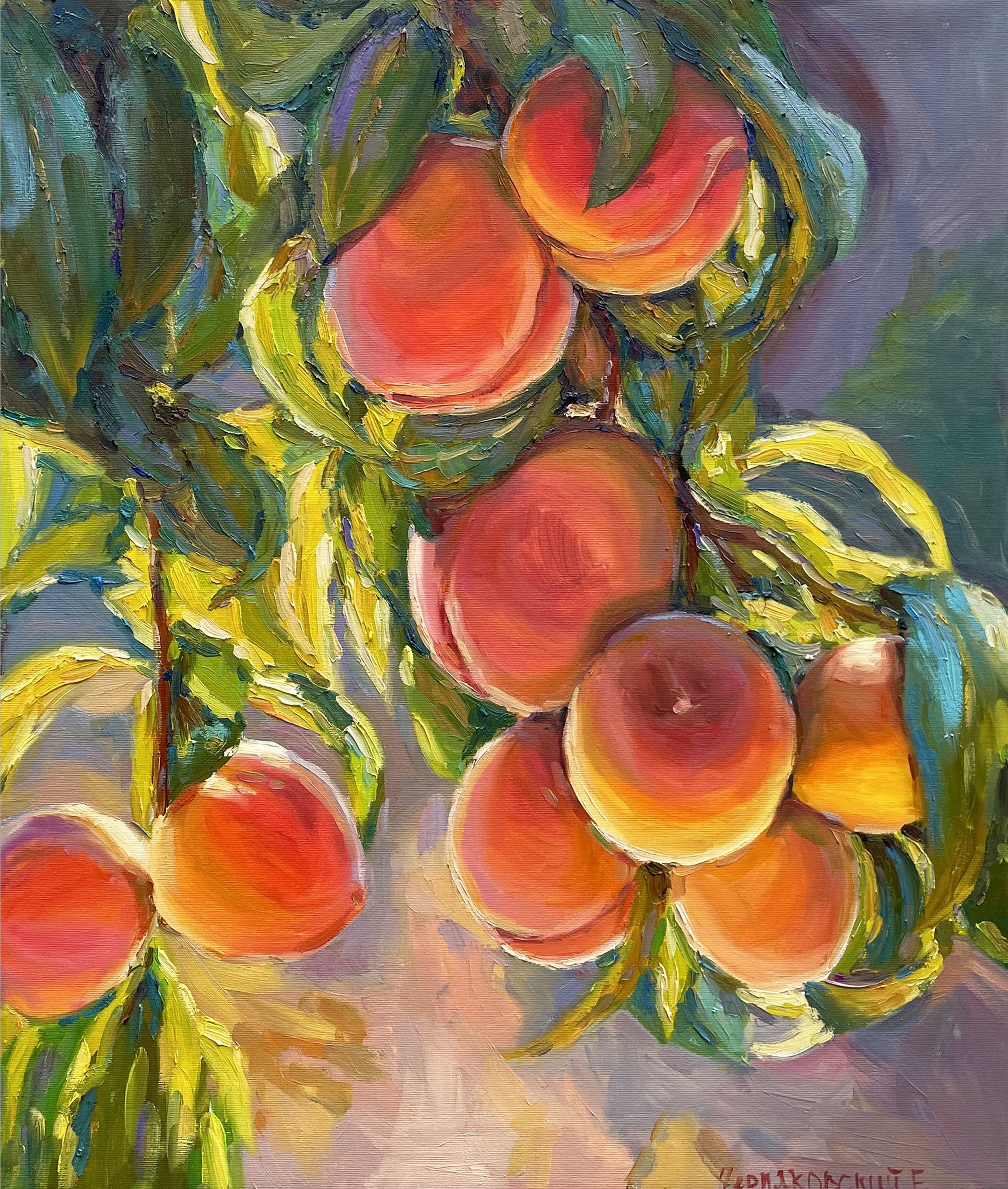 Evgeny Chernyakovsky, Peaches, Painting, Oil on Canvas Evgeny Chernyakovsky, Peaches, Painting, Oil on Canvas