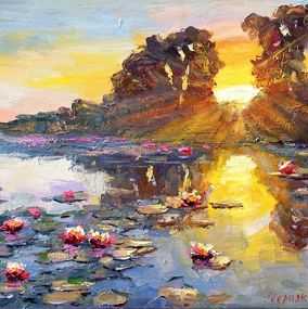 Gemälde, Water lilies, Evgeny Chernyakovsky