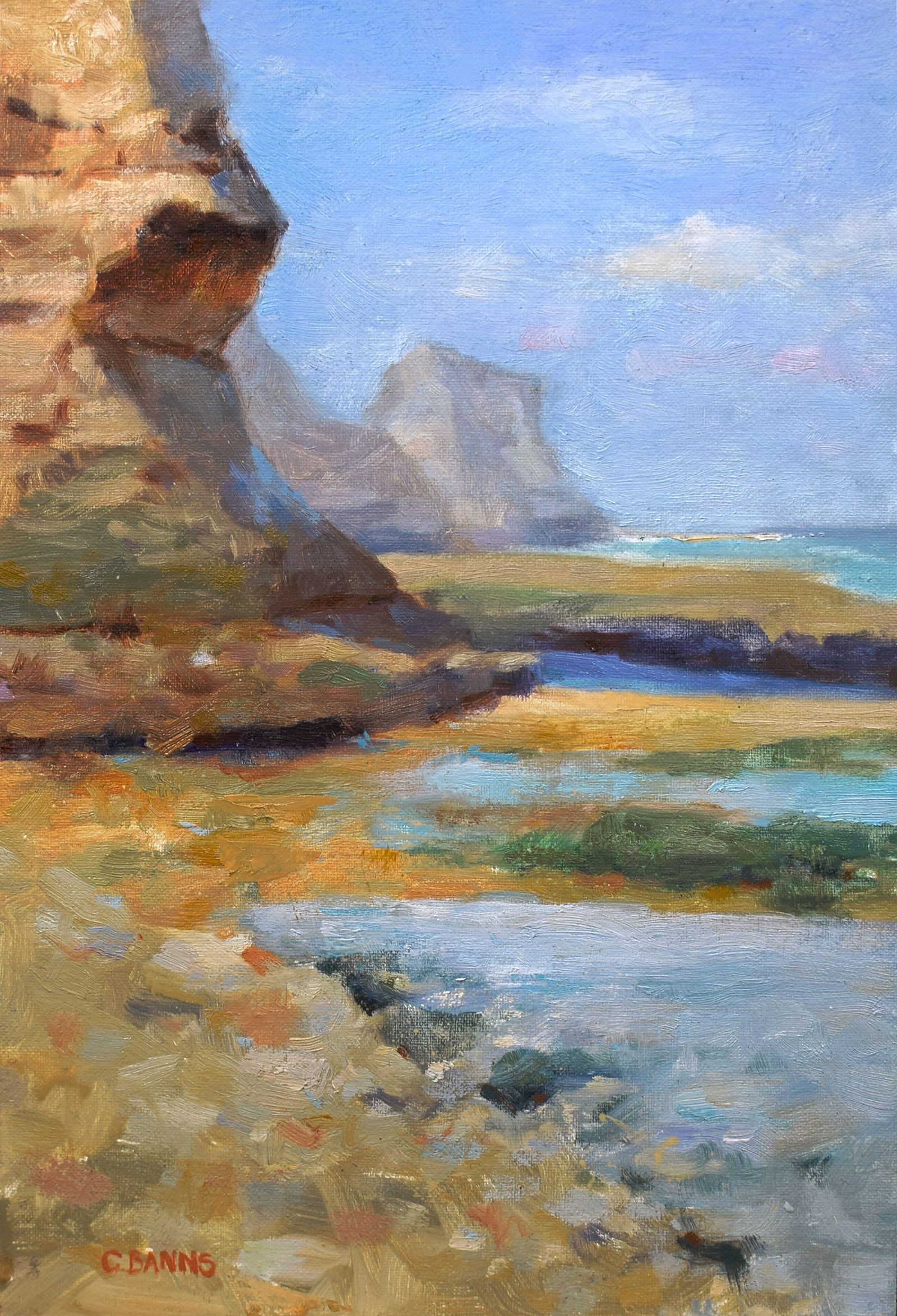 Gav Banns, Impressionist cliffs and ocean Gav Banns, Impressionist cliffs and ocean