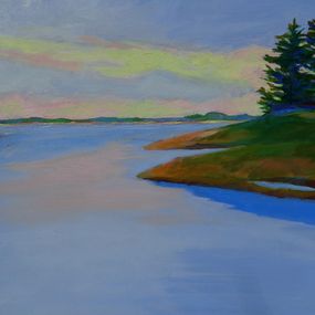 Painting, October river, Gayle Fitzpatrick