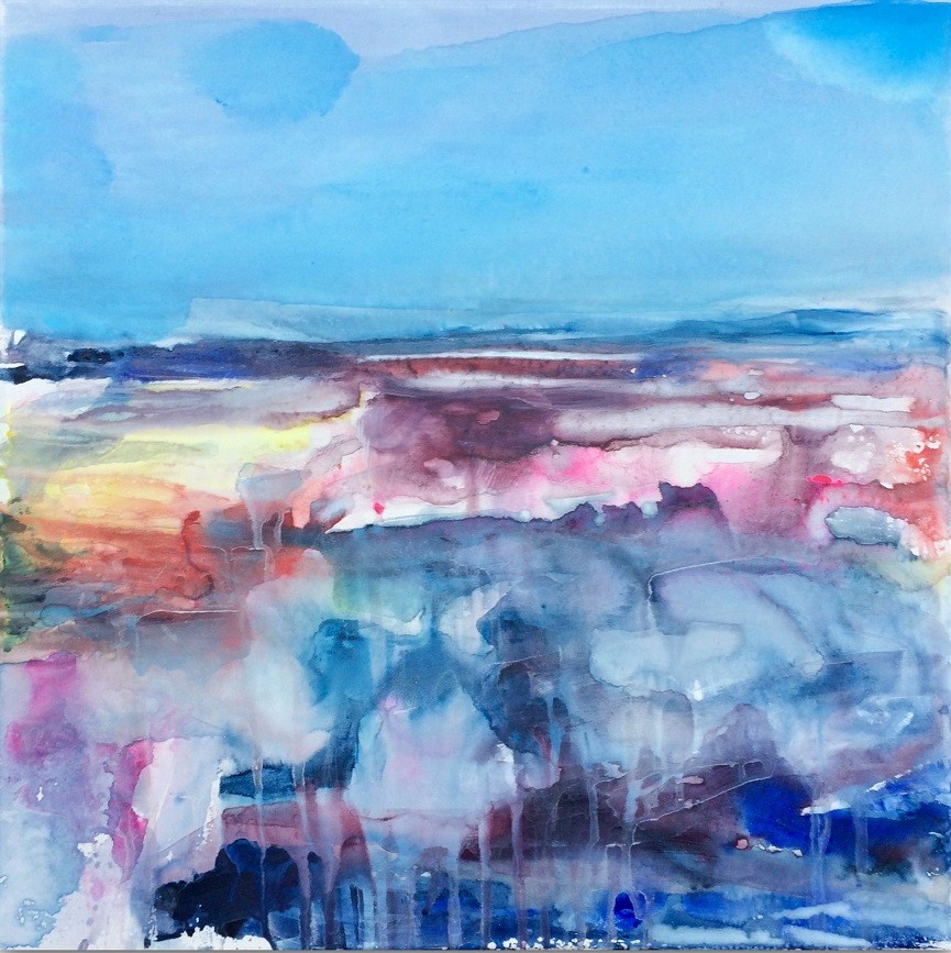 Gesa Reuter, Counting The Waves, Painting, Watercolor on Canvas Gesa Reuter, Counting The Waves, Painting, Watercolor on Canvas