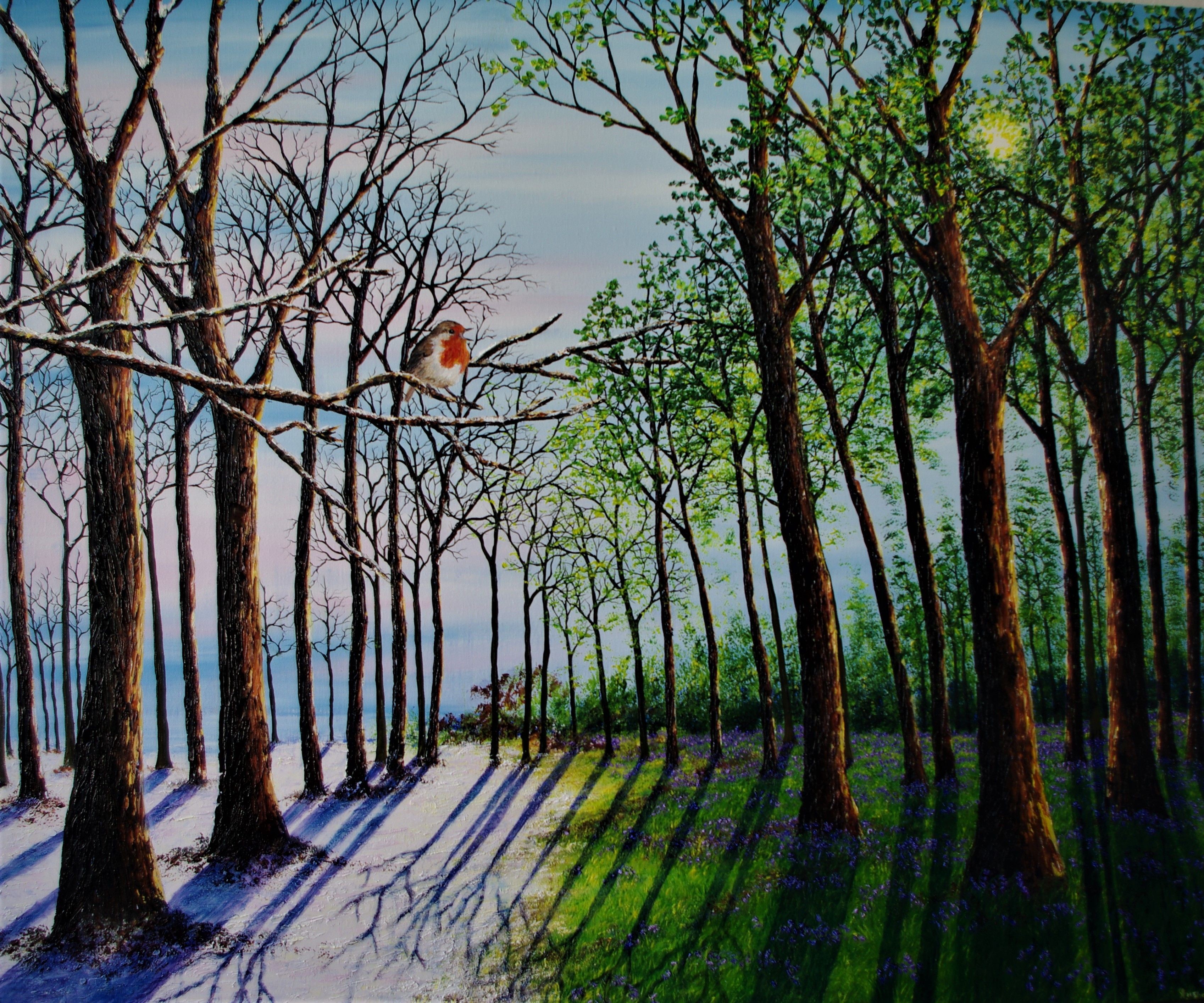 Oak Tree In Winter, Painting by Hazel Thomson