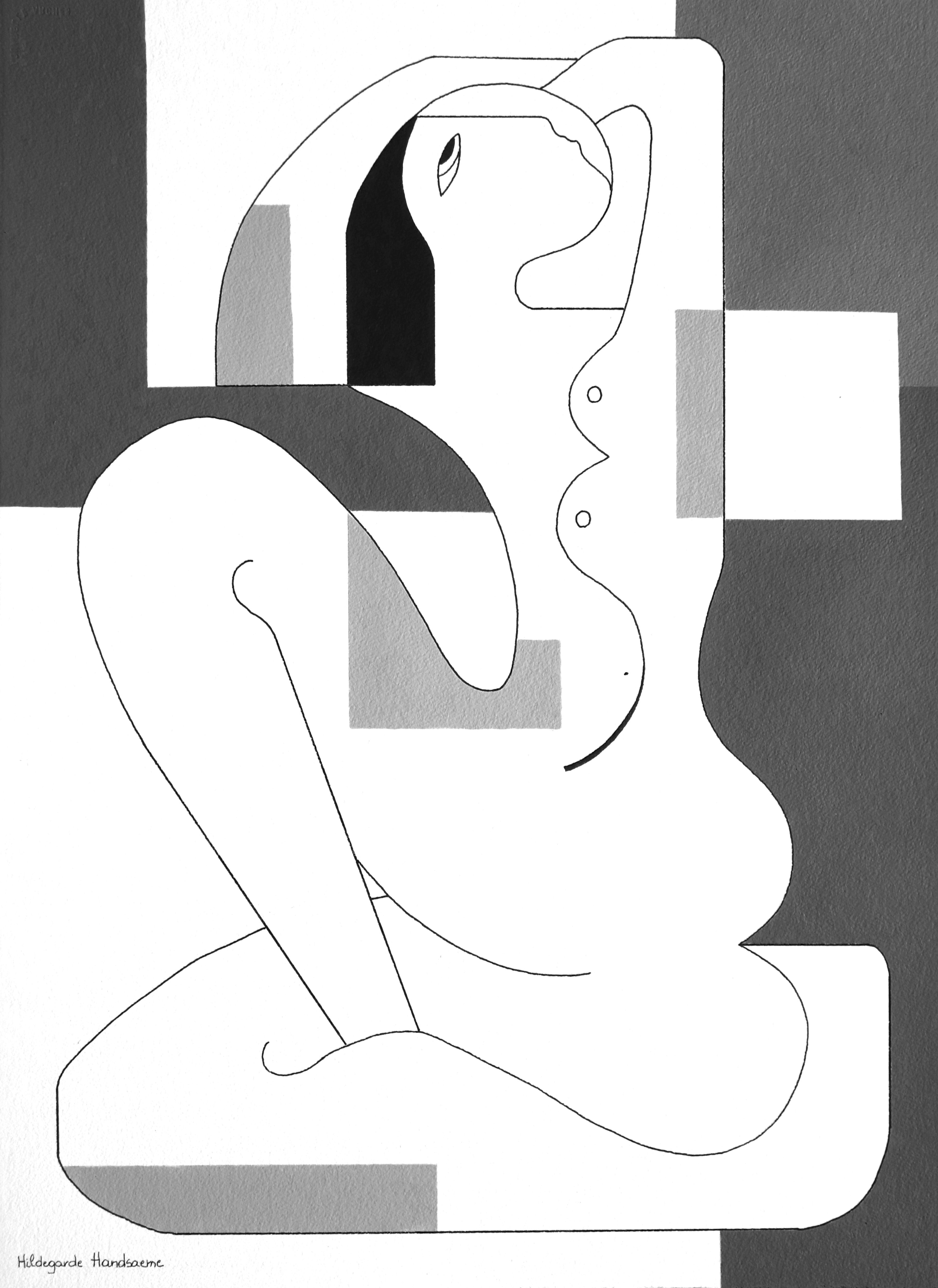 Hildegarde Handsaeme, Signora-The shadows of grey version Painting Hildegarde Handsaeme, Signora-The shadows of grey version Painting