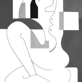 Painting, Signora-The shadows of grey version Painting, Hildegarde Handsaeme