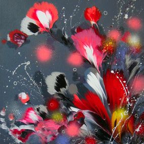 Painting, Summer pink flowers, Irini Karpikioti